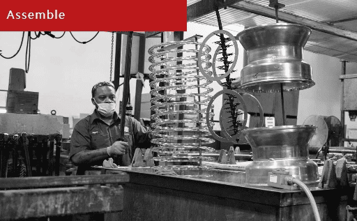 Assembly of Veston wheel hub casting process